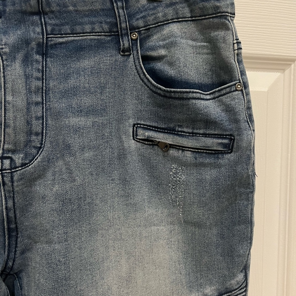 Moto Ribbed Distressed Jeans 14 - Picture 2 of 8